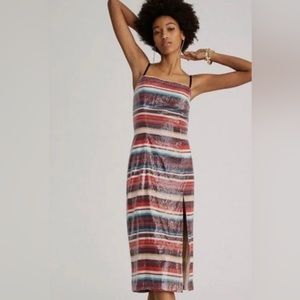 Anthropologie Hutch Sequined Stripe Slip Midi Dress
